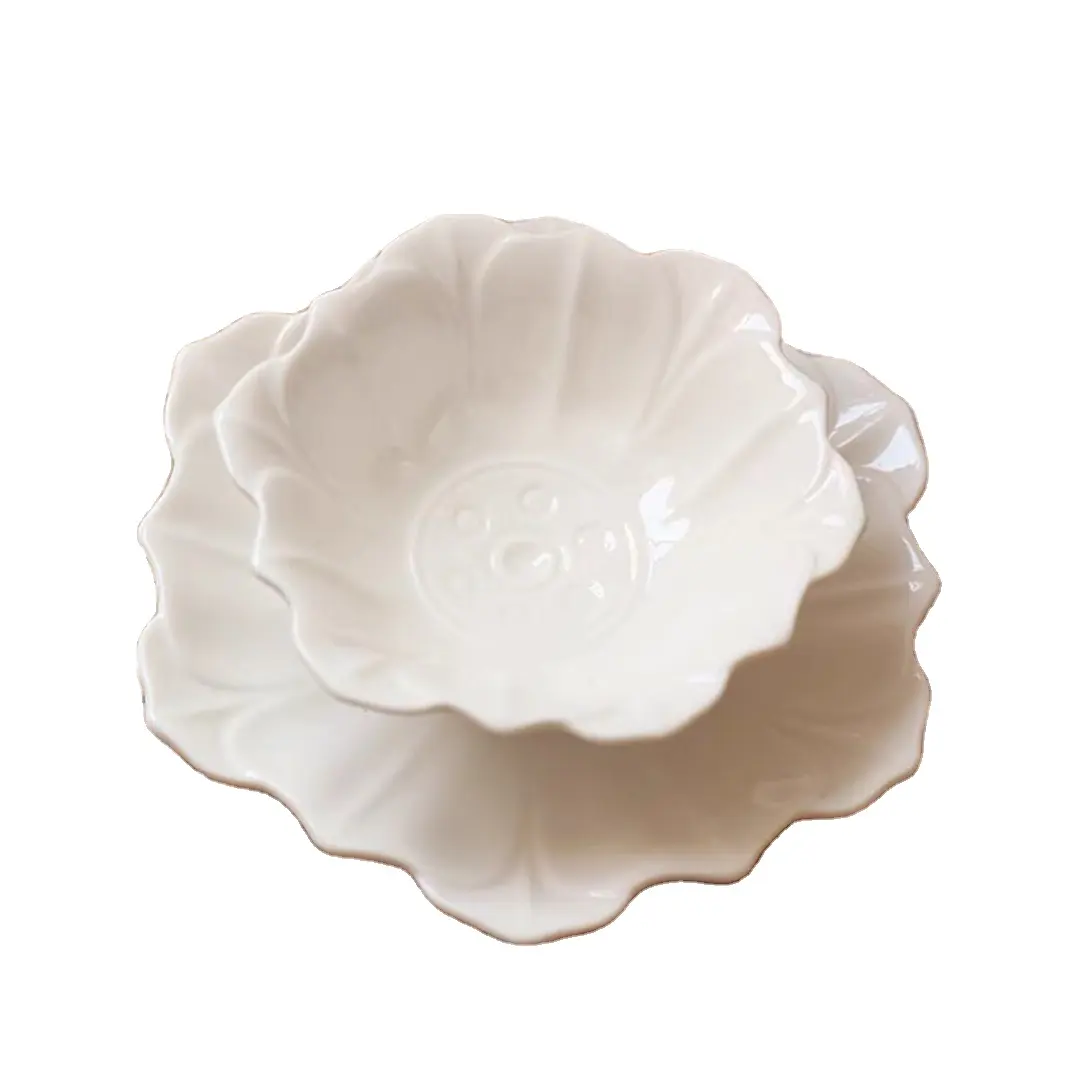 wholesale dinning ware set porcelain plate 6.8" with dessert bowl ceramic dessert table sets set 2 restaurant dinnerware
