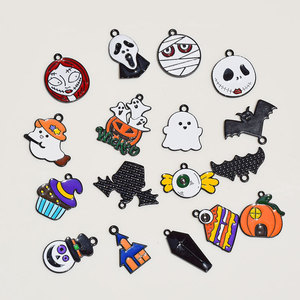 Abalorios de aleación de zinc con efecto de goteo de aceite para Halloween, suministros para la fabricación de joyas DIY, decoraciones para fiestas, colgantes para llaveros, venta al por mayor - Product Image 3