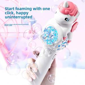 Caballo Arcoíris, Máquina de Burbujas Eléctrica Automática de Plástico, Juguete de Burbujas con Luz para Niños, Diversión al Aire Libre con Material ABS - Product Image 2