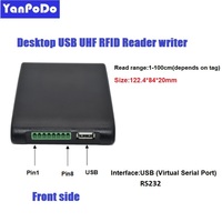 Lector de Corto Alcance UHF RFID, Reescribidor de Escritorio RS232/USB/Wiegand para Codificación de Etiquetas EPC, Escritura y Gestión de Activos