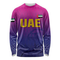 Maillot de baseball à manches longues des Émirats arabes unis imprimé de drapeau personnalisé uniforme d'entraînement de l'équipe nationale des Émirats arabes unis T-shirts à manches longues pour hommes