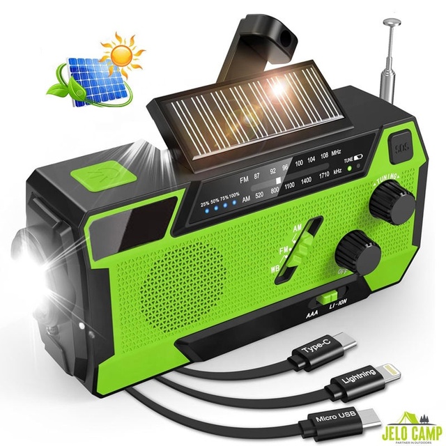 Portable AM/FM NOAA Weather Radio & Disaster Hurricane Emergency Survival Hand Crank Solar Outdoor Camping Light
