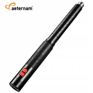 Aeternam Baton แบบขยายได้ 3 โหมดแสงกันน้ําแบบชาร์จไฟได้ USB LED ไฟฉายยุทธวิธีไฟฉายกลางแจ้ง