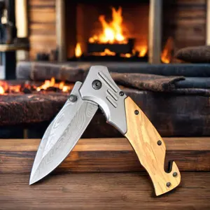 Clasp Knife With Durable Olive Wood Handle 3CR13 Steel Blade Folding Survival Outdoor Pocket Knife For Self Defense