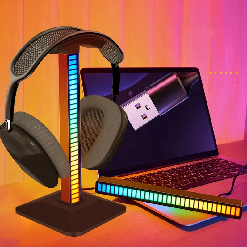 RGB-beleuchtung amosphere sprachaktiviert empfänger computer gaming zubehör kopfhörer headset kopfhörer tisch schreibtisch standhalter