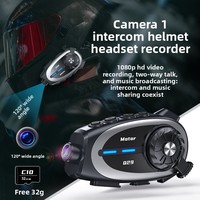 Casque de moto Q29 avec caméra 1080P 30FPS, talkie-walkie 500M pour appels, suppression du bruit, étanche et anti-poussière