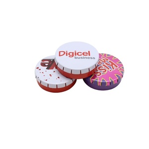 特注高品質小型ミント丸型ブリキ缶息吹チューインガムキャンディー包装箱メタルクリッククラックブリキ - Product Image 4