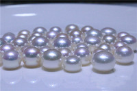 Perles d'eau douce naturelles AAAAA de 7-11 mm, blanc brillant, sans défaut, forme bouton semi-circulaire, certifiées, pour la fabrication de bijoux