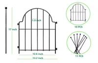Pagar taman dekorasi bawah tanah pagar hewan pagar logam tanpa penggali mudah dibuat sesuai pesanan pabrik