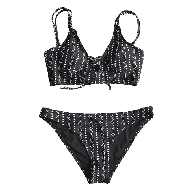 OEKO-TEX Bikini Set Met Lage Taille Vrouwen Met Veters En String Driehoek Bikini 'S Badkleding 2021 Badpak Badpak Voor Strandkleding