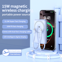 22.5w Portable 10000mAh Power Station 15W Sans Fil Charge Rapide Support Magnétique et Support Mobile et Iwatch Chargeur