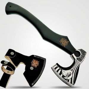 Hache Viking à barbe forgée à la main, style nordique, pour la bataille, le camping, le bushcraft et la survie, avec manche en bois - Product Image 1