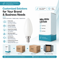 Ampoule LED à filament bougie B11 C35 5,5W à économie d'énergie, dimmable, 2700K CRI90, verre givré blanc pour éclairage décoratif