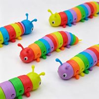 Jouet Fidget Slug anti-stress, chenille articulée sensorielle arc-en-ciel, flexible et torsadée, décompression, nouveauté pour enfants, en ABS