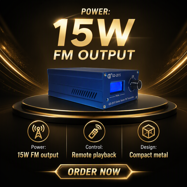 GD-2015 15W RDS FM Transmitter USB Play and 2.4g Wireless Audio