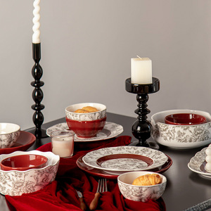 Vaisselle en céramique originale de Prague, motif de fruits luxueux, assiettes de mariage jetables - Product Image 1