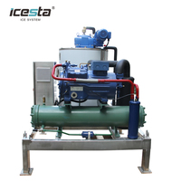 Flocon de glace automatique en acier inoxydable Icesta 5 tonnes Machine de fabrication de glace en flocon de glace d'eau salée pour la pêche