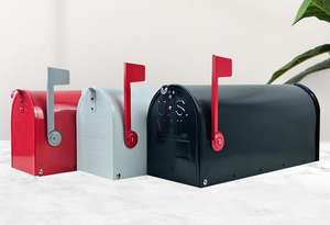 Boîtes <span class=keywords><strong>aux</strong></span> <span class=keywords><strong>lettres</strong></span> architecturales Boîte <span class=keywords><strong>aux</strong></span> <span class=keywords><strong>lettres</strong></span> de montage et kit de poteau au sol Métal moyen avec revêtement en poudre Noir Rouge Blanc Marron - Product Image 4