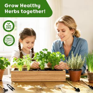 Kit de jardinage d'intérieur écologique à 8 herbes <span class=keywords><strong>pour</strong></span> débutants - Ensemble complet de culture sur le rebord de la fenêtre avec outils Cadeau unique <span class=keywords><strong>pour</strong></span> Noël et anniversaire - Product Image 6