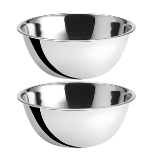 Ensemble de bols à mélanger en acier inoxydable, bols à salade de qualité professionnelle, bol de service en métal, base plate, design classique, pour la maison - Product Image 6