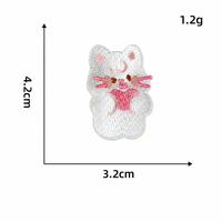 Patchs brodés mignons de lapins et d'ours, badges en tissu animaux de dessin animé en gros pour la décoration de vêtements, sacs et chapeaux