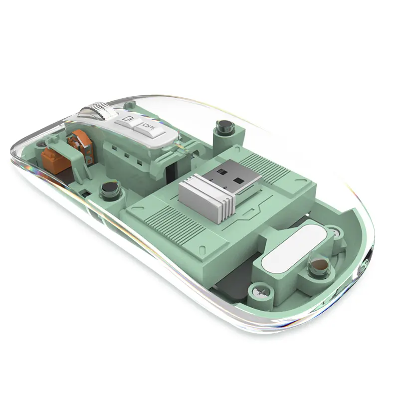 SENYECABLE Neue drahtlose Maus Transparente Computer mäuse Dual BT5.1 2.4G Einstellbare DPI Magnetisch abnehmbare PC PS4 PS5 Mute Mouse