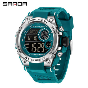 SANDA 6255 Montre numérique multifonctionnelle à affichage unique pour étudiants du collège et du lycée, étanche, pour sports de plein air, alarme lumineuse - Product Image 1
