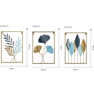 Décoration murale abstraite <span class=keywords><strong>de</strong></span> haute qualité en gros d'usine, art mural moderne coloré <span class=keywords><strong>de</strong></span> luxe pour chambre d'hôtel, décoration murale en métal en forme <span class=keywords><strong>de</strong></span> <span class=keywords><strong>feuille</strong></span> d'arbre - Product Image 5