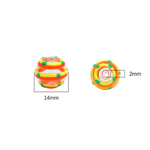 Venta al por mayor de abalorios de cristal hueco pintados a mano de 14mm, abalorios artesanales, abalorios DIY, Material de cuentas, pendientes, accesorios de pulsera - Product Image 2