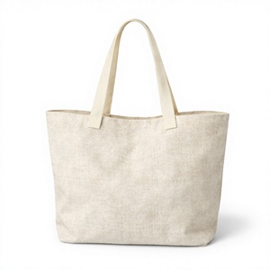 Sac de plage en toile grande taille à motif coquillage, sac de shopping en coton avec poignée d'épaule pour la plage - Product Image 2