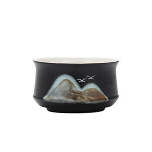Ensemble de tasses en céramique personnalisées faites à la main, ensemble de tasses à thé en porcelaine, ensemble de 4 tasses à thé avec des montagnes et des rivières splendides, avec boîte cadeau - Product Image 5