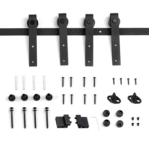 Super Mini 4FT Double <span class=keywords><strong>Porte</strong></span> <span class=keywords><strong>Coulissante</strong></span> Grange Quincaillerie Noir Acier Laiton Rails À Rouleaux Meuble TV <span class=keywords><strong>Placard</strong></span> <span class=keywords><strong>Placard</strong></span> Armoire <span class=keywords><strong>De</strong></span> Stockage Kits - Product Image 1