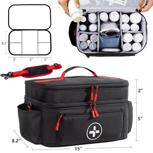Sac de voyage pour médicaments, organisateur <span class=keywords><strong>vide</strong></span>, sac médical de traumatologie, trousse de premiers soins pour les intervenants d'urgence, camping et randonnée en plein air - Product Image 4