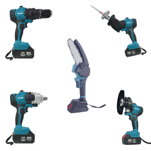 <span class=keywords><strong>5</strong></span>-في-1 21V بطارية ليثيوم مجموعة أدوات كومبو بدون فرش تأثير مثقاب زاوية ترددية المنشار الجنزيني طاحونة 1 سنة - Product Image 3