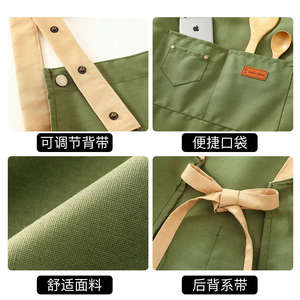 Tablier en toile personnalisé avec logo pour cuisine, maison, jardin, vêtements de travail dédiés aux services de restauration, nouveau modèle 2026, tablier de cuisine personnalisable - Product Image 5