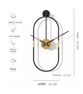 Nuevo Estilo nórdico, moda, superventas, <span class=keywords><strong>reloj</strong></span> <span class=keywords><strong>de</strong></span> pared <span class=keywords><strong>de</strong></span> hierro ovalado silencioso, <span class=keywords><strong>casa</strong></span>, sala <span class=keywords><strong>de</strong></span> estar, dormitorio - Product Image 6