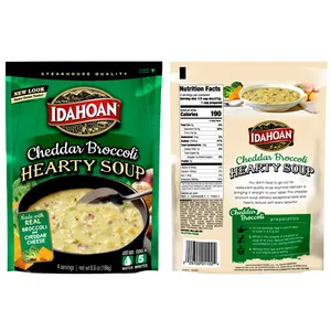 Индивидуальные пакеты для упаковки пищевых продуктов 100 г 200 г с тремя боковыми молниями для супа, приправ, лапши, пюре, картофеля, фаст-фуда