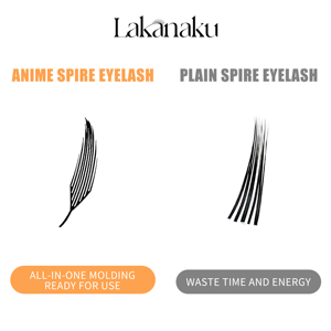 Lakanaku mới đến Lash mở rộng 3D PREMADE khối lượng người hâm mộ W lông mi thoải mái khối lượng mới lông mi tự nhiên W Anime Spire Lash - Product Image 6