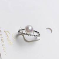 SHDIYAYUN gros anneau de perles d'eau douce réglable Simple Double rangée conception bijoux en perles
