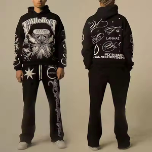 Graphic Pullover <b>Hoodie</b> Cropped Woven Casual Designer Luxury Custom Rhinestone Eco-Friendly Oversized Streetwear - Product Image 1