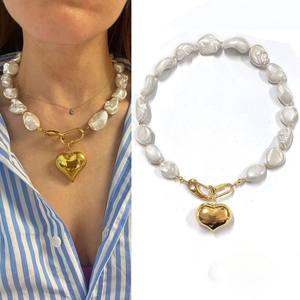 قلادة شاطئية يدوية الصنع من الأصداف البحرية الطبيعية غير المنتظمة، قلادة فاخرة من الأصداف واللؤلؤ الطبيعي للنساء كهدية - Product Image 6