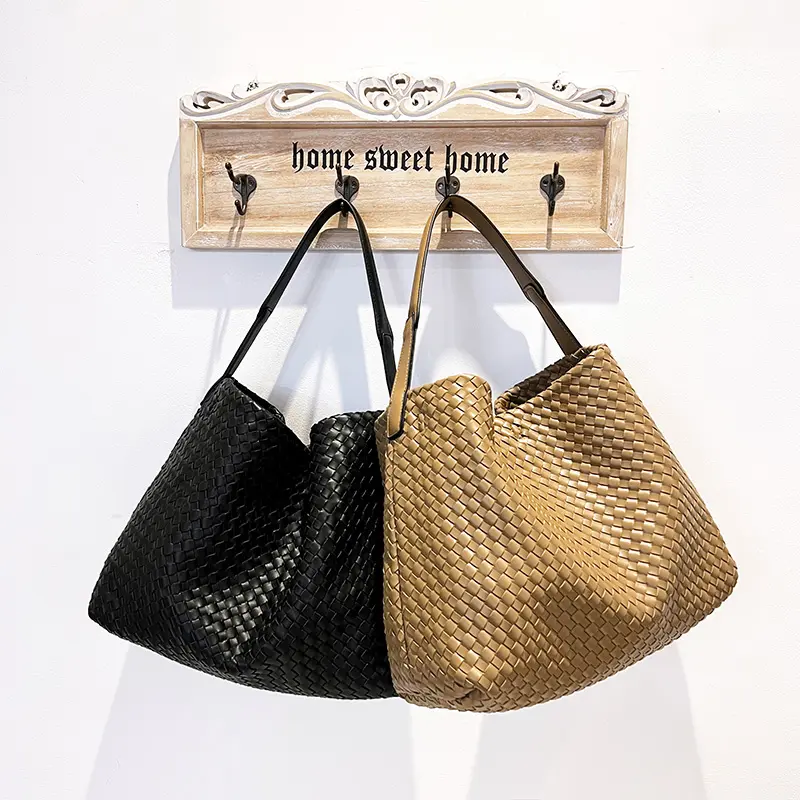 Самые трендовые товары, тканая сумка, женская сумка-хобо из Веганской кожи с верхней ручкой, сумка-тоут, плетеная Сумка для подмышек
