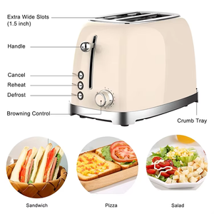 Plancha Eléctrica Multifunción 229214 de 825W con Rejilla, 2 Rebanadas - Antiadherente, 6 Niveles de Tostado - Product Image 4