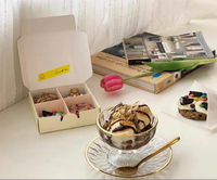 Boîtes de boulangerie jaunes avec séparateurs roses 4/6/9, parfaites pour les macarons français et les friandises faites à la main Boîtes à gâteaux de mariage pour les invités
