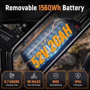 Qlife <span class=keywords><strong>Spark</strong></span> Plus, Envío Gratuito en EE. UU., Bicicleta Eléctrica Híbrida de Montaña, 52V 20Ah, Pico de 2000W - Product Image 3