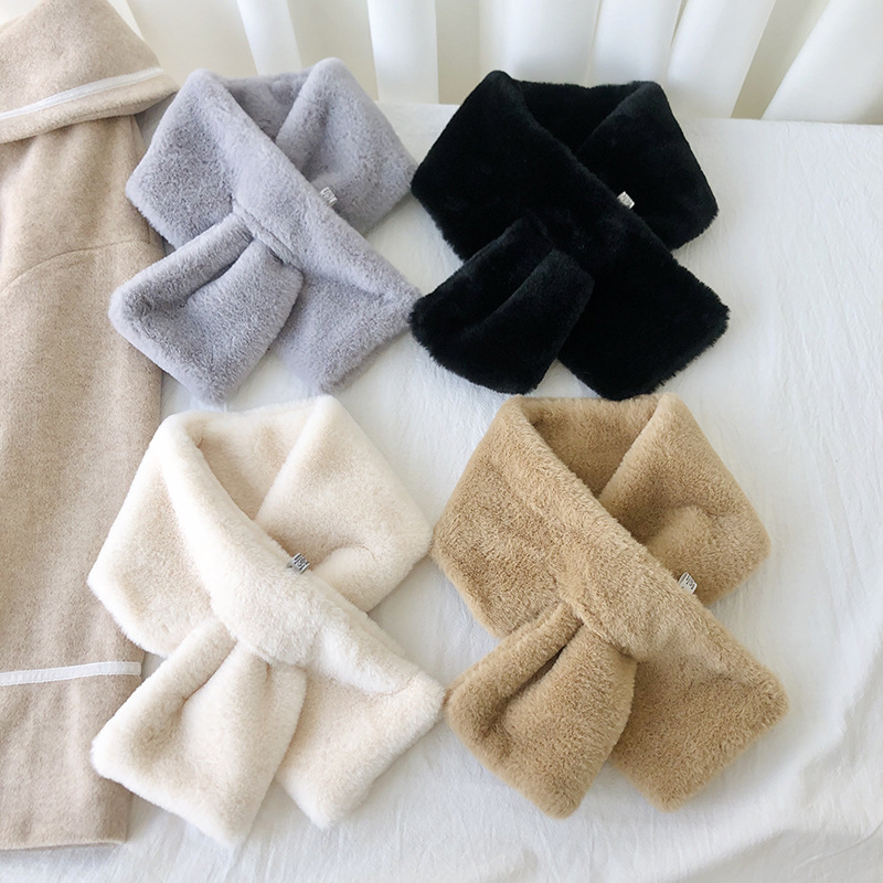 Мягкий теплый шейный платок в холодную погоду Бесконечность пушистый стильный шейный платок из искусственного меха через шарф для девочек и мальчиков