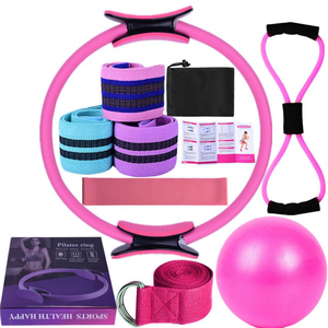 11 pièces Kit de démarrage d'exercice <span class=keywords><strong>à</strong></span> domicile barre de Pilates Portable tableau d'entraînement Kit de barre de Pilates multifonctionnel avec bandes de résistance - Product Image 6