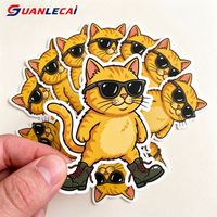Autocollants personnalisés mignons d'animaux de dessin animé, autocollants imperméables autocollants tendance esthétiques requin chat abeille pour bouteille d'eau