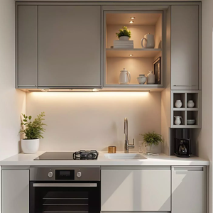 Hotel Guest Room Compact <strong>Kitchen</strong> Cabinets <strong>Sink</strong> <strong>Base</strong> Cabinets Faucet Hinge-Modern Eco-Friendly Kitchenette <strong>Unit</strong> for Small Spaces - Product Image 1