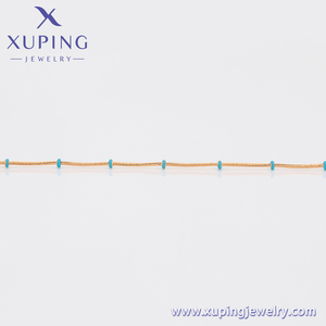 A00908616 Xuping Trang Sức Dây Chuyền Xương Rắn Thiết Kế Cá Tính Cá Tính Thiết Kế Cá Tính Hạt Màu Xanh Dương Vòng Cổ Giọt Đá Dầu - Product Image 3